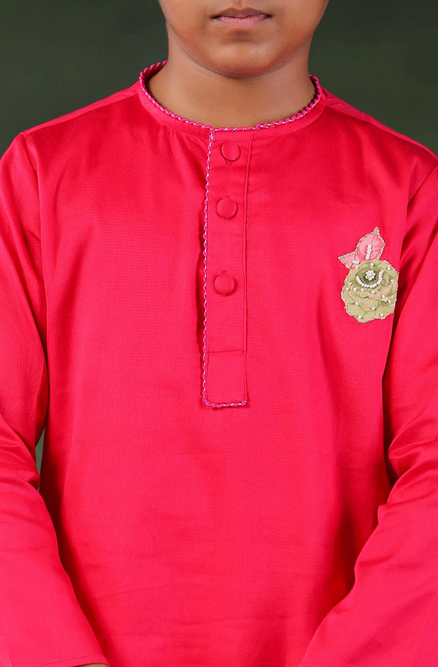 Boy Kurta Set - Hot Pink