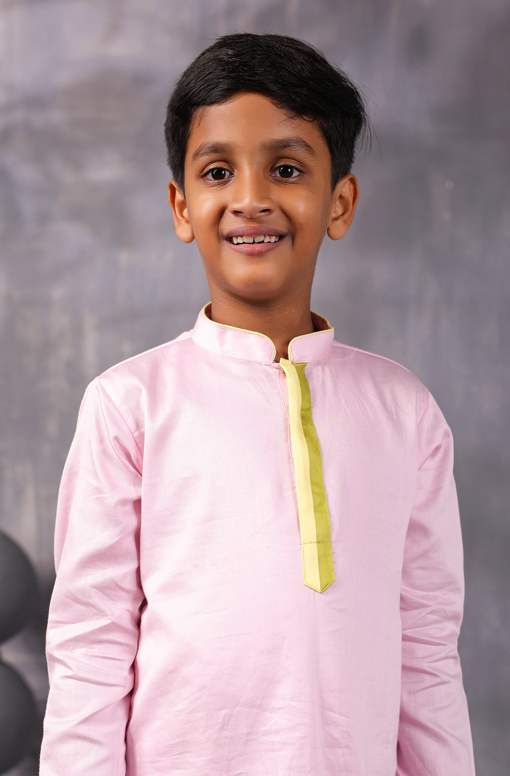 Boy Appliqued Kurta Pyjama Set- Baby Pink