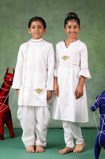 Boy Kurta Set - White