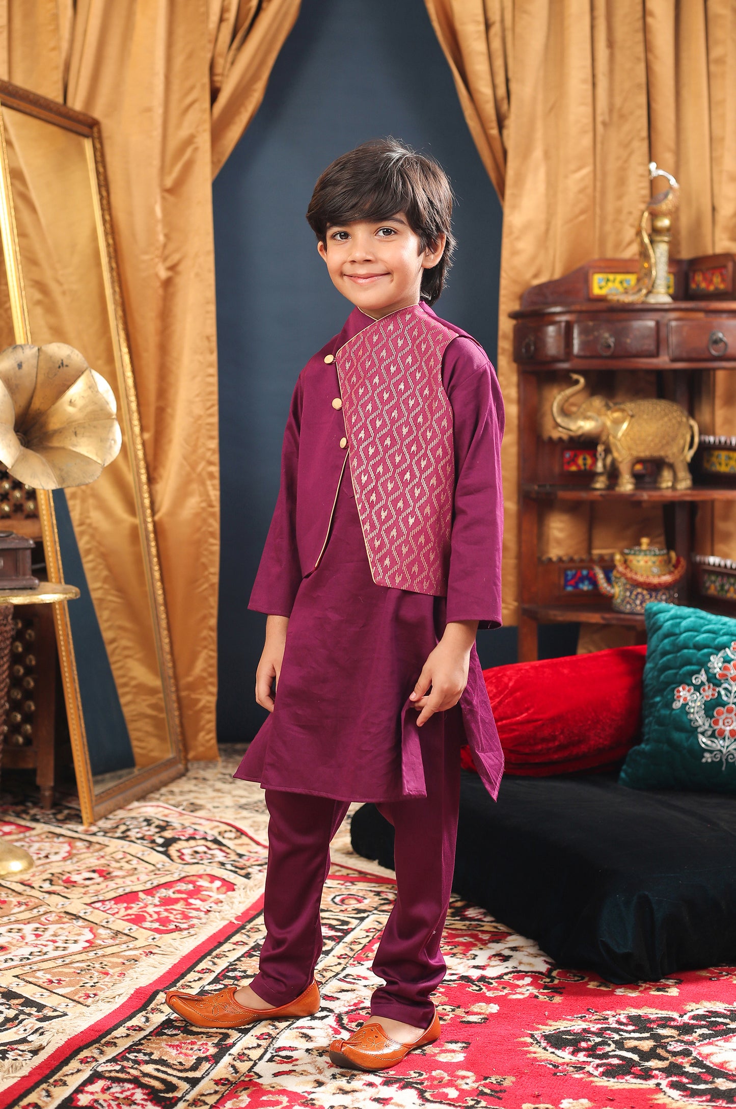 Boy 3pc Bundi Set-Purple