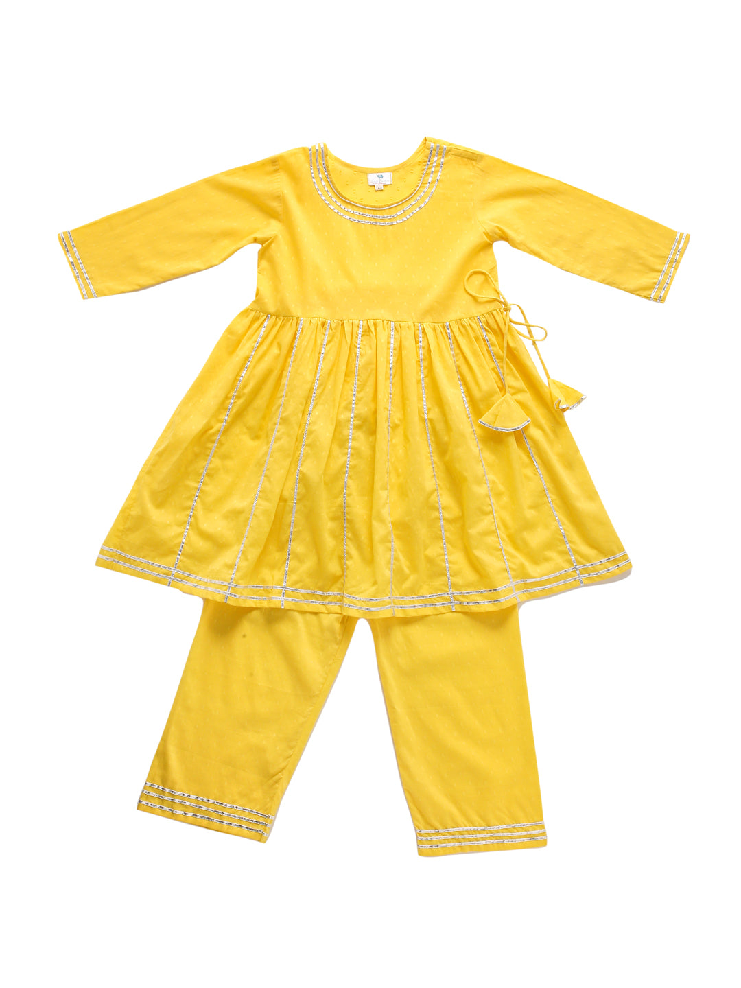 Girl Kurta Pallazo Set - Yellow