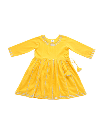 Girl Kurta Pallazo Set - Yellow