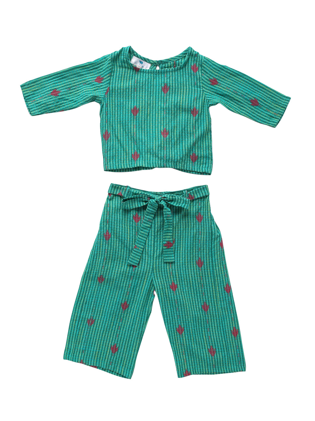 Girl Top Pallazzo Set - Green