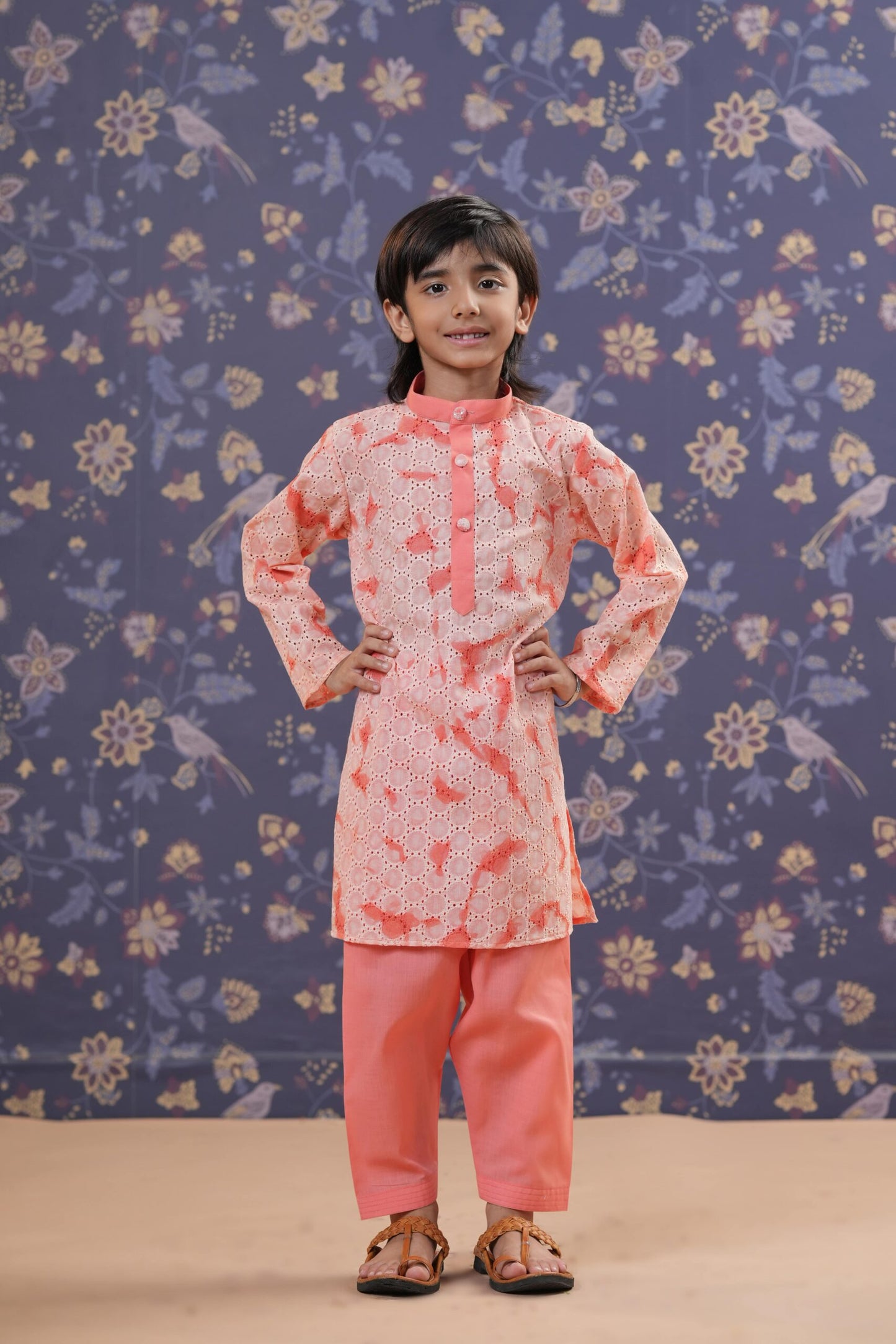 Boy Kurta Set - Peach