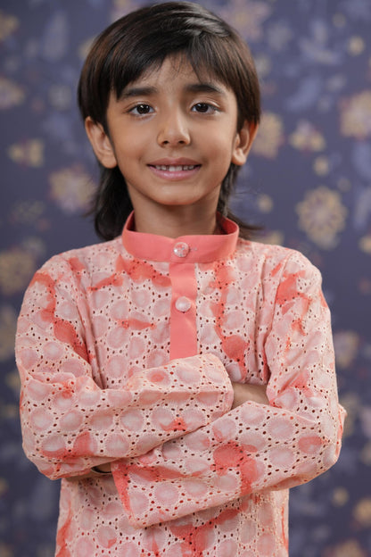 Boy Kurta Set - Peach