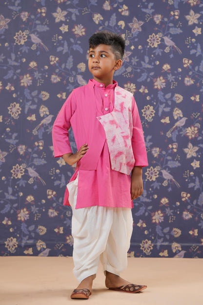 Boy Kurta Balloon Pant Set - Pink