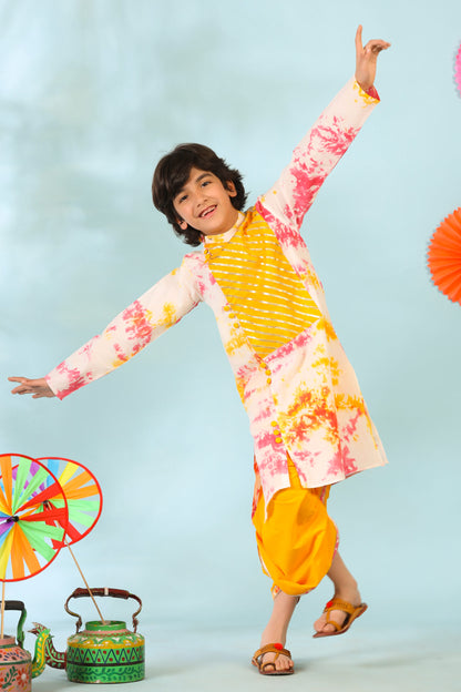 Boy Colurful Dye Kurta Dhoti Set - Multi