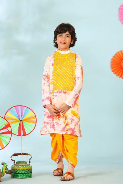 Boy Colurful Dye Kurta Dhoti Set - Multi