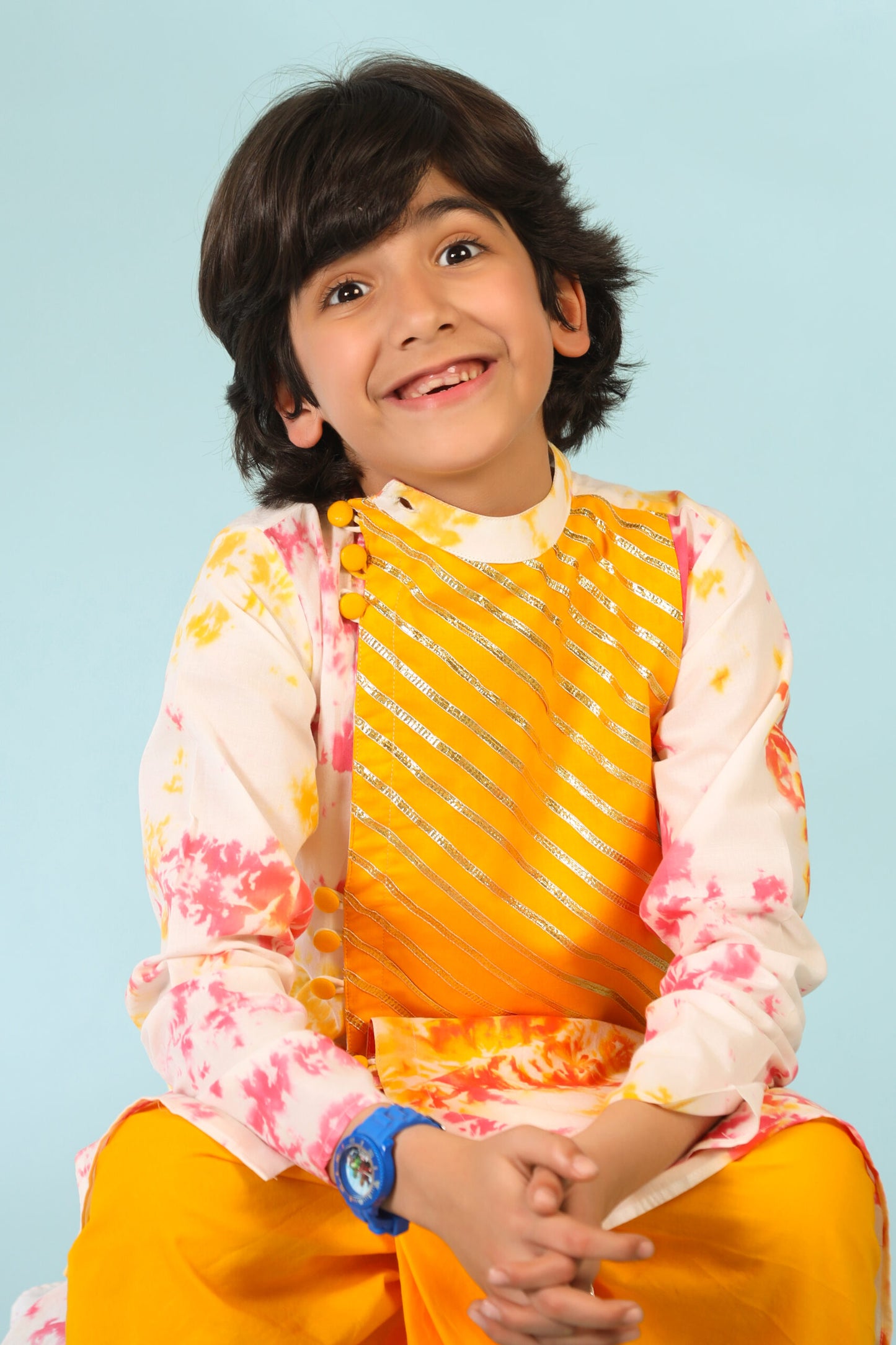 Boy Colurful Dye Kurta Dhoti Set - Multi