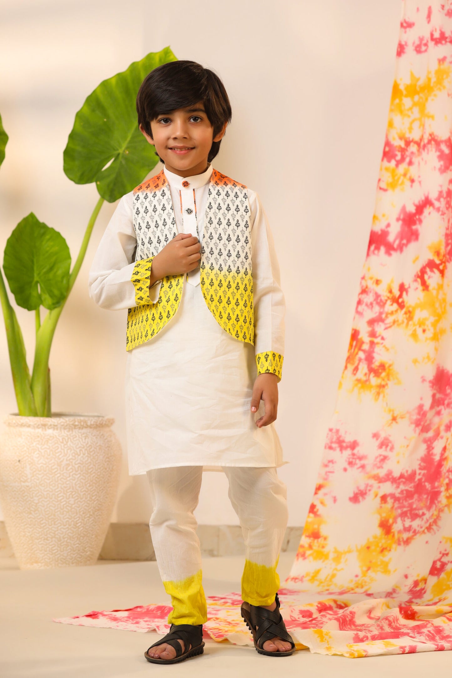 Boy Ombre Print 3 Pc Set - White