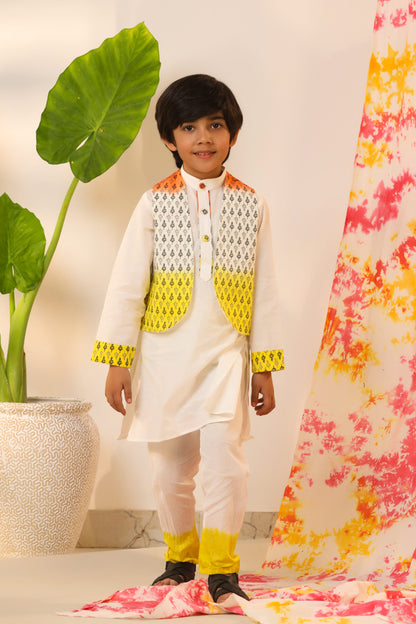 Boy Ombre Print 3 Pc Set - White