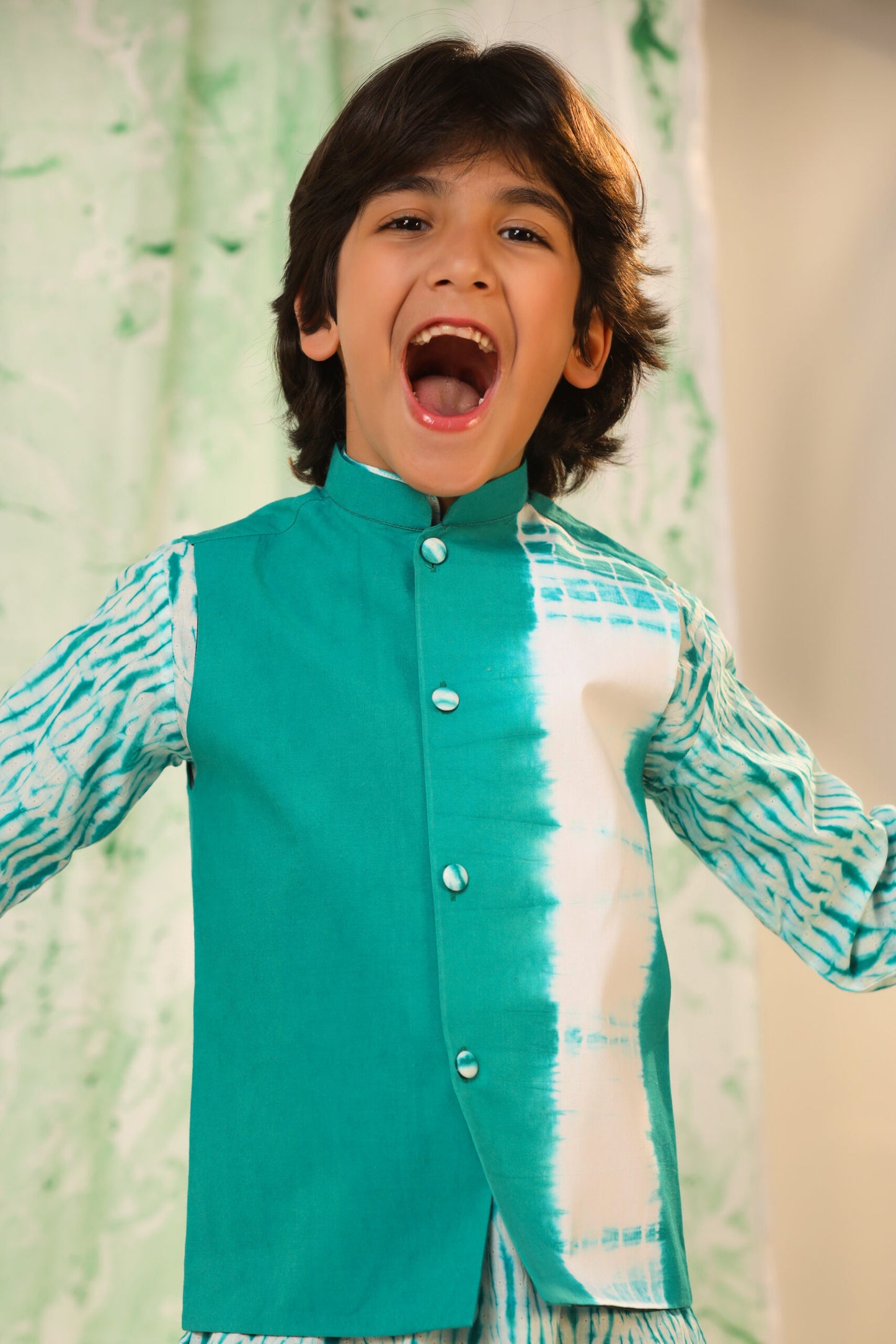 Boy Shibori 3Pc Bundi Set-Green