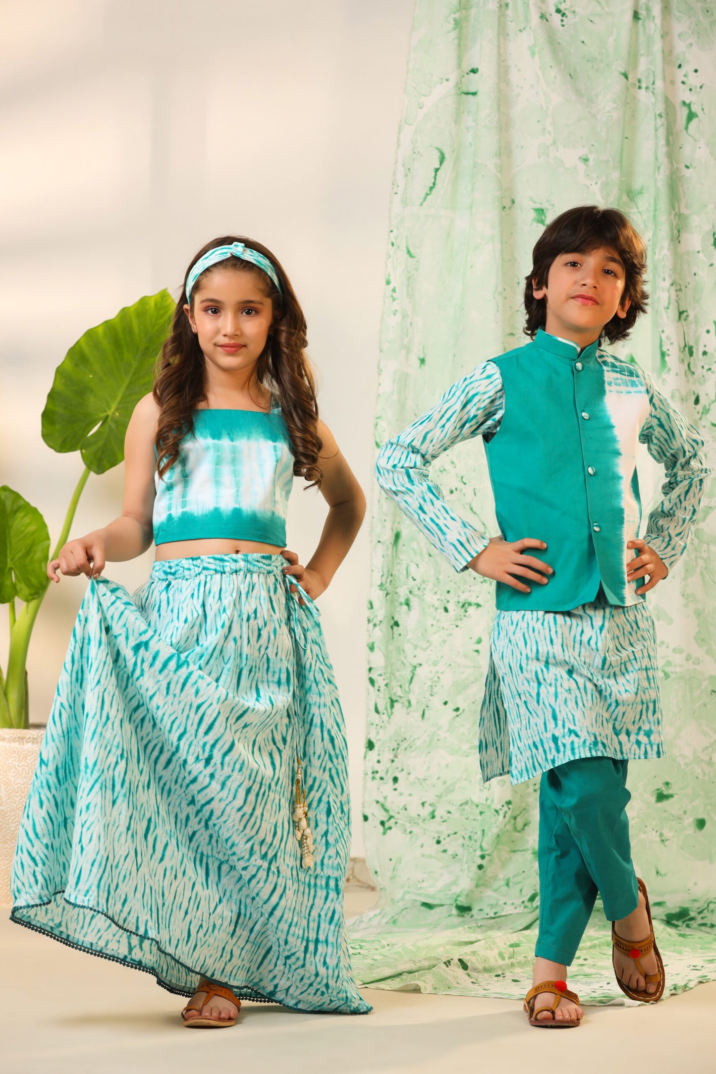 Boy Shibori 3Pc Bundi Set-Green