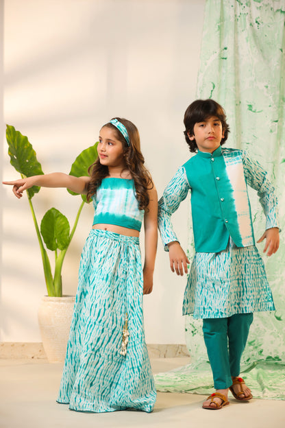 Boy Shibori 3Pc Bundi Set-Green