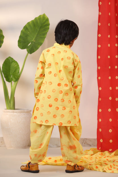 Boy Kurta  Salwar Set - Yellow