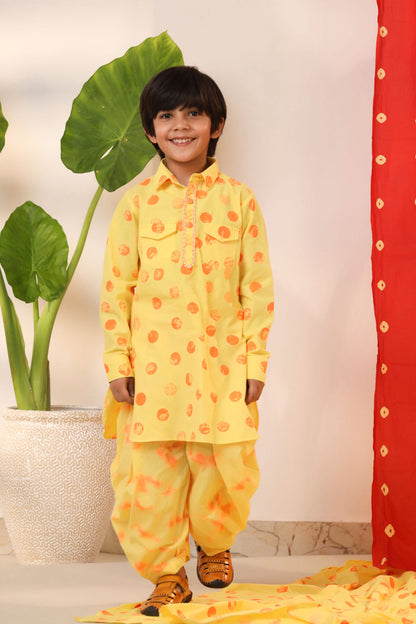 Boy Kurta  Salwar Set - Yellow