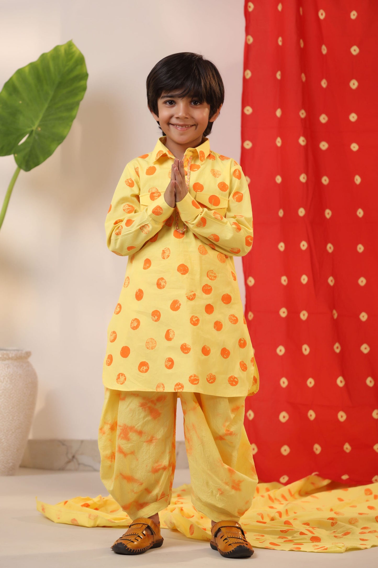 Boy Kurta  Salwar Set - Yellow