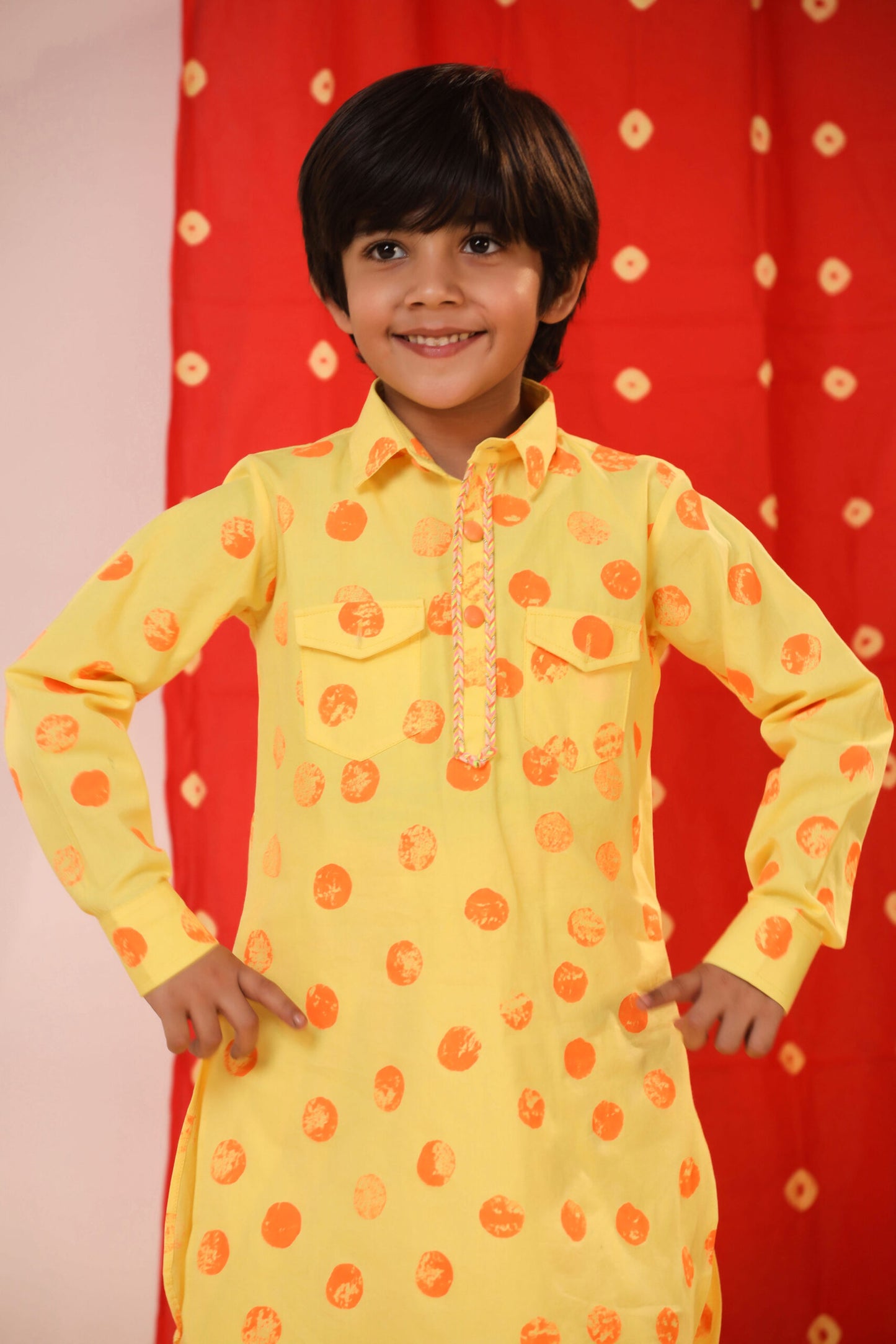 Boy Kurta  Salwar Set - Yellow