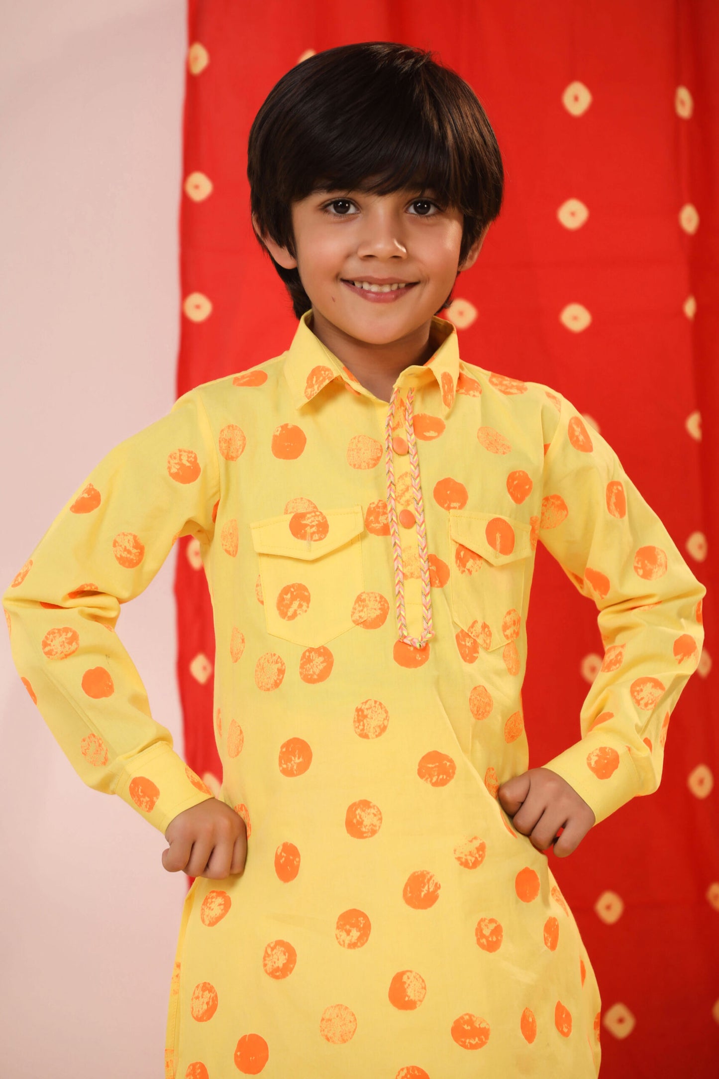 Boy Kurta  Salwar Set - Yellow