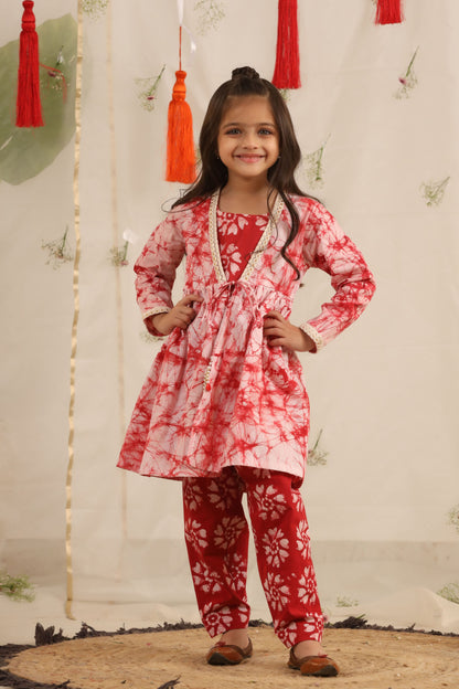 Girl Batik 3 Pc Set-Red