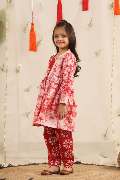 Girl Batik 3 Pc Set-Red