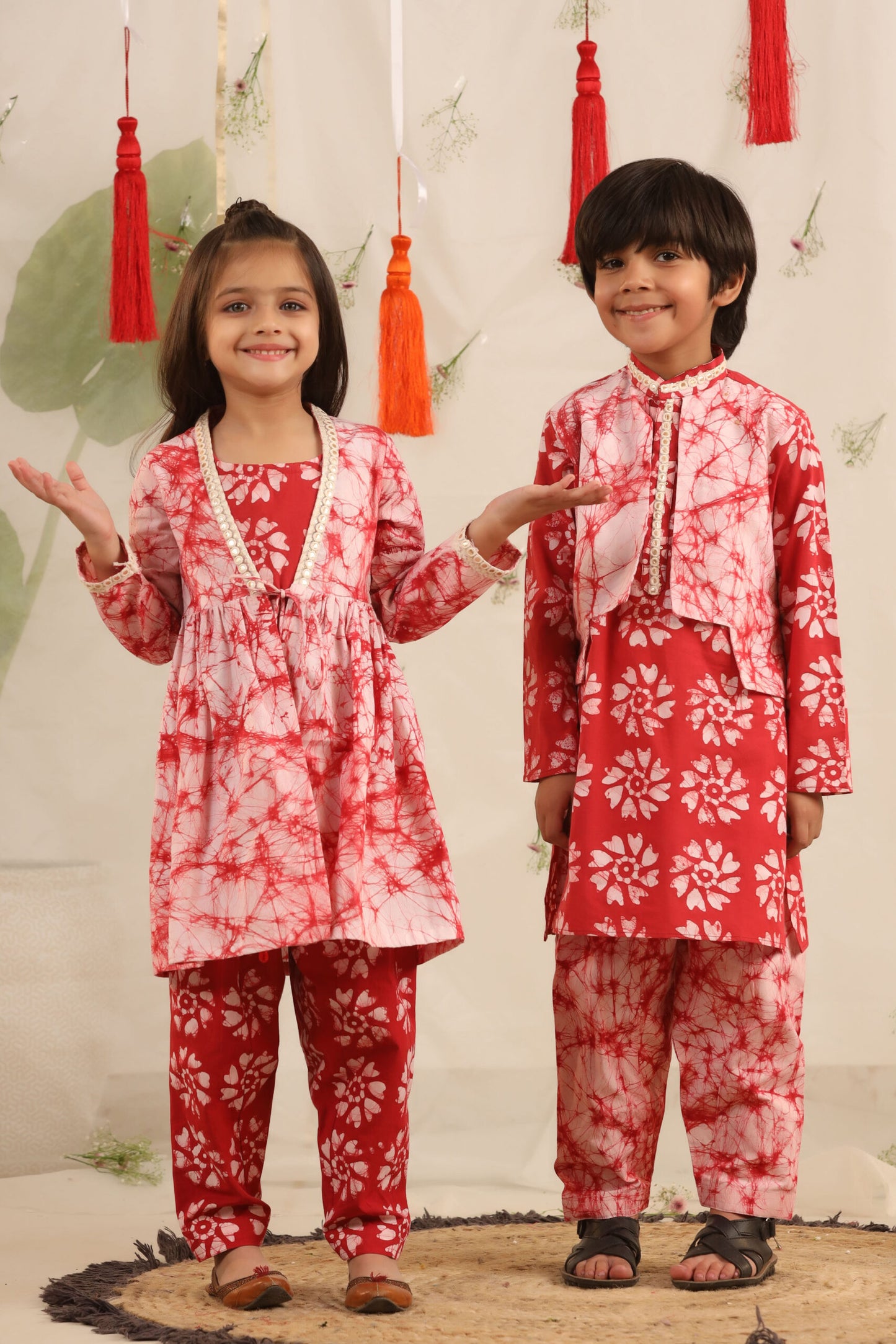 Girl Batik 3 Pc Set-Red