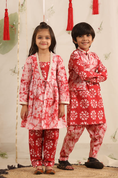 Girl Batik 3 Pc Set-Red