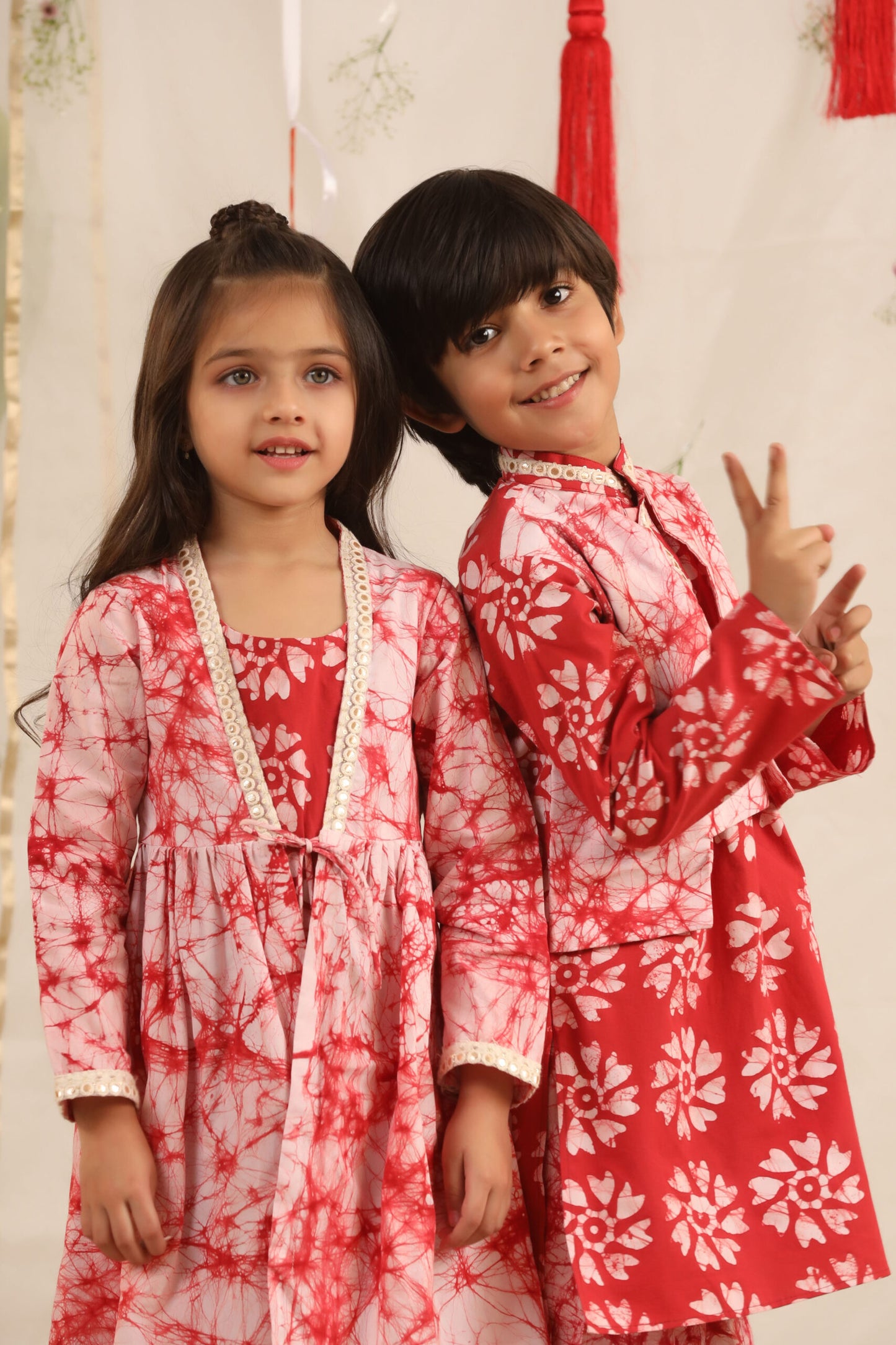 Girl Batik 3 Pc Set-Red