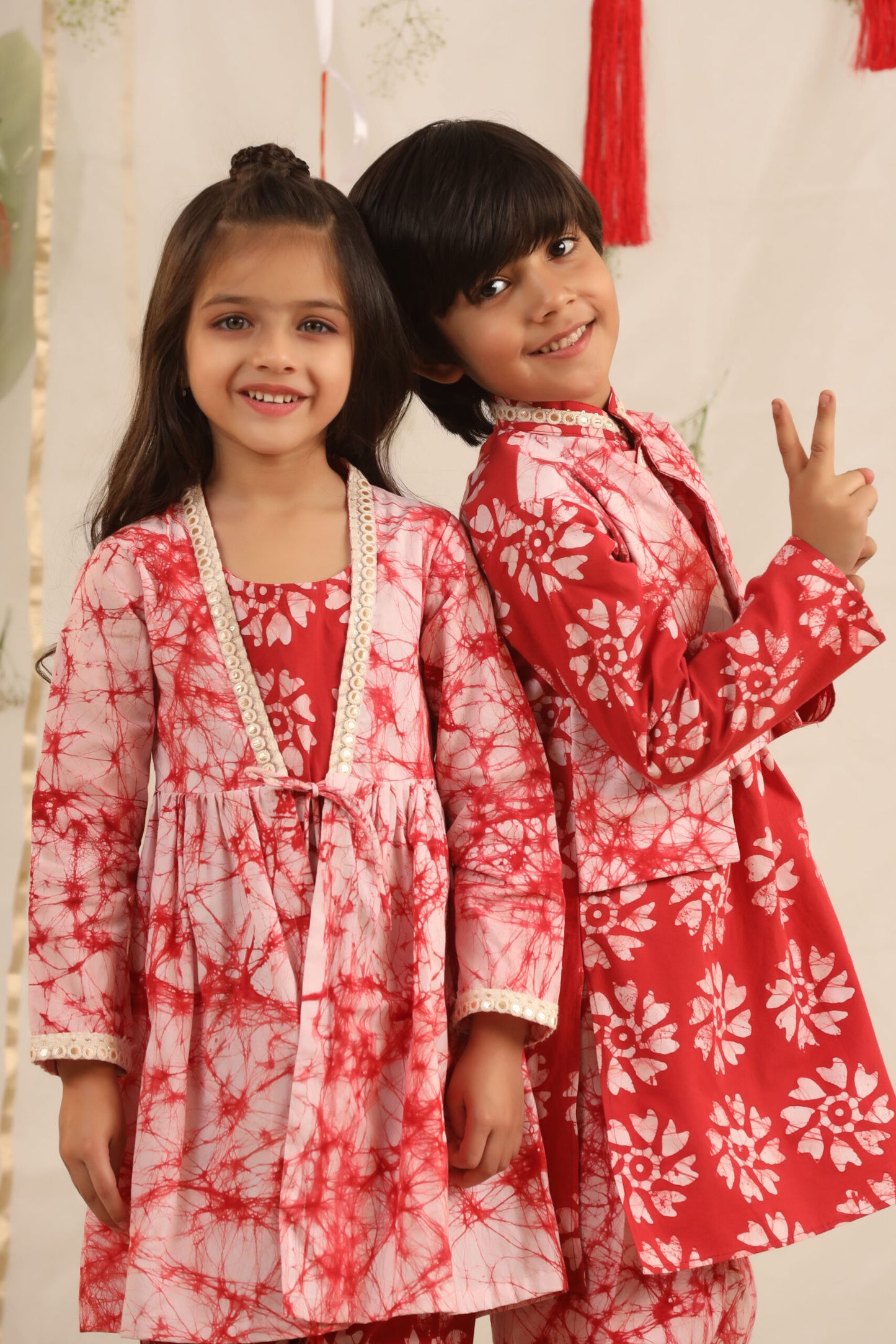 Girl Batik 3 Pc Set-Red