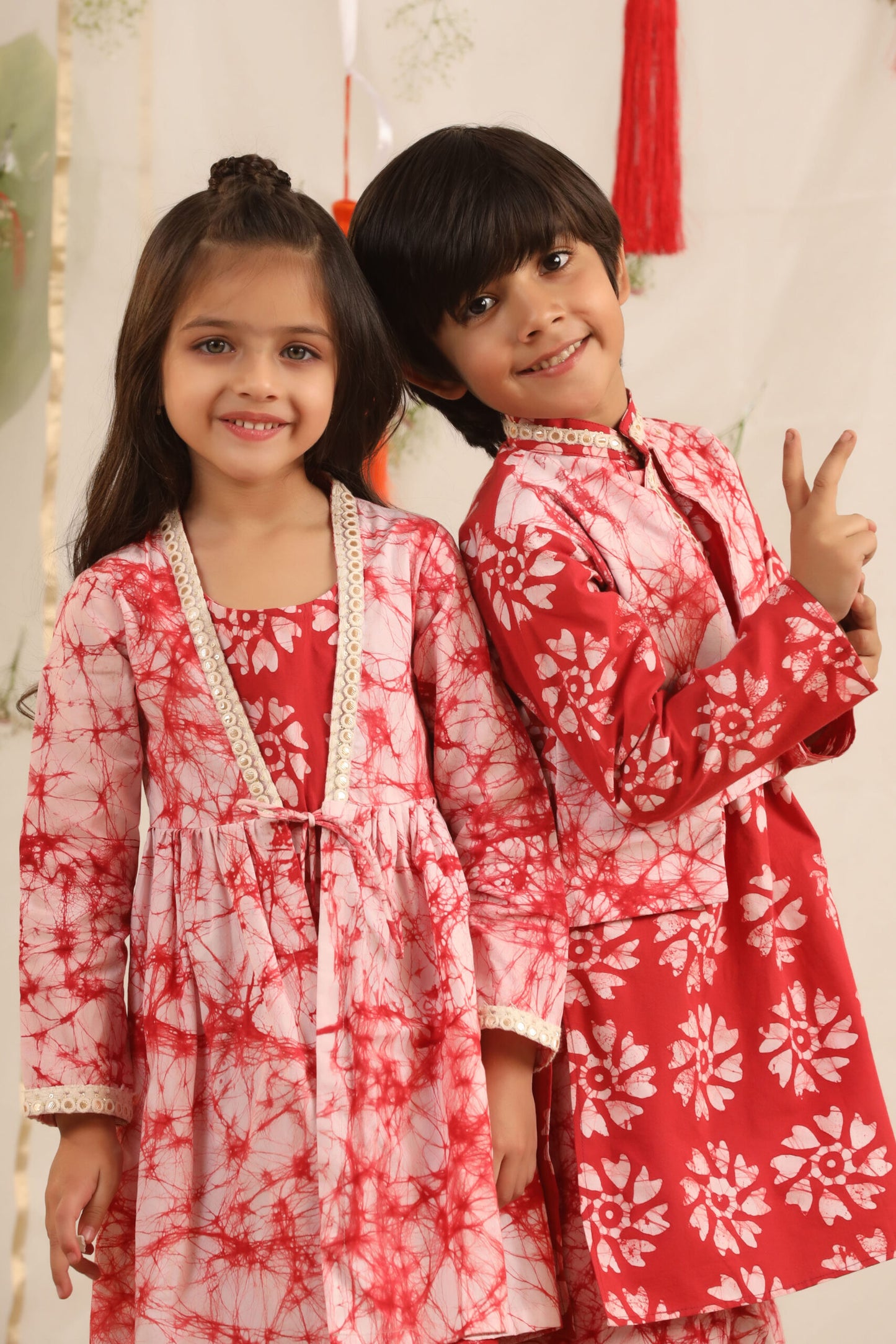 Girl Batik 3 Pc Set-Red