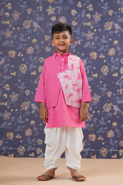 Boy Kurta Balloon Pant Set - Pink