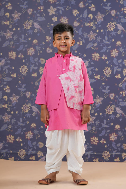 Boy Kurta Balloon Pant Set - Pink